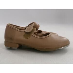 Dance Tap Shoes Tan SoDanca Toddler 10 Mary Jane Leather easy strap caramel